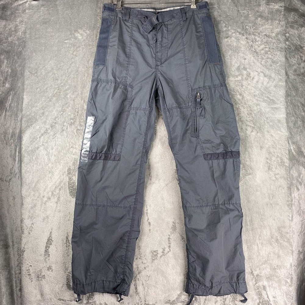 Vintage Gap Pants Mens Size 32x32 Blue Grey Y2K Paratrooper Skater Cargo Belted